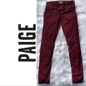PAIGE Lowrise Peg skinny jeans in Berry - size 28